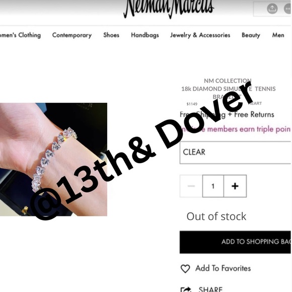 18k 30ct Heart Tennis Bracelet - Picture 17 of 17